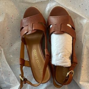 Franco Sarto, never work wedge sandals